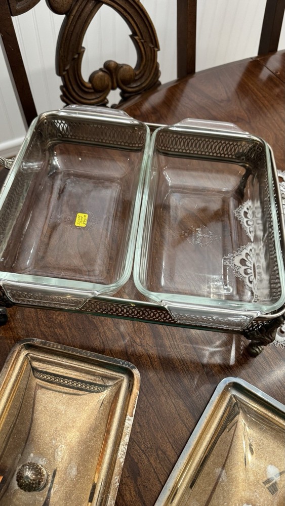 Vintage Silver Double Covered Server Silver