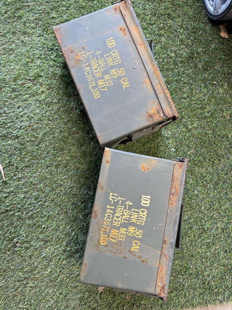Vintage Ammo Boxes 100 CRTG .50 CAL LINK M9