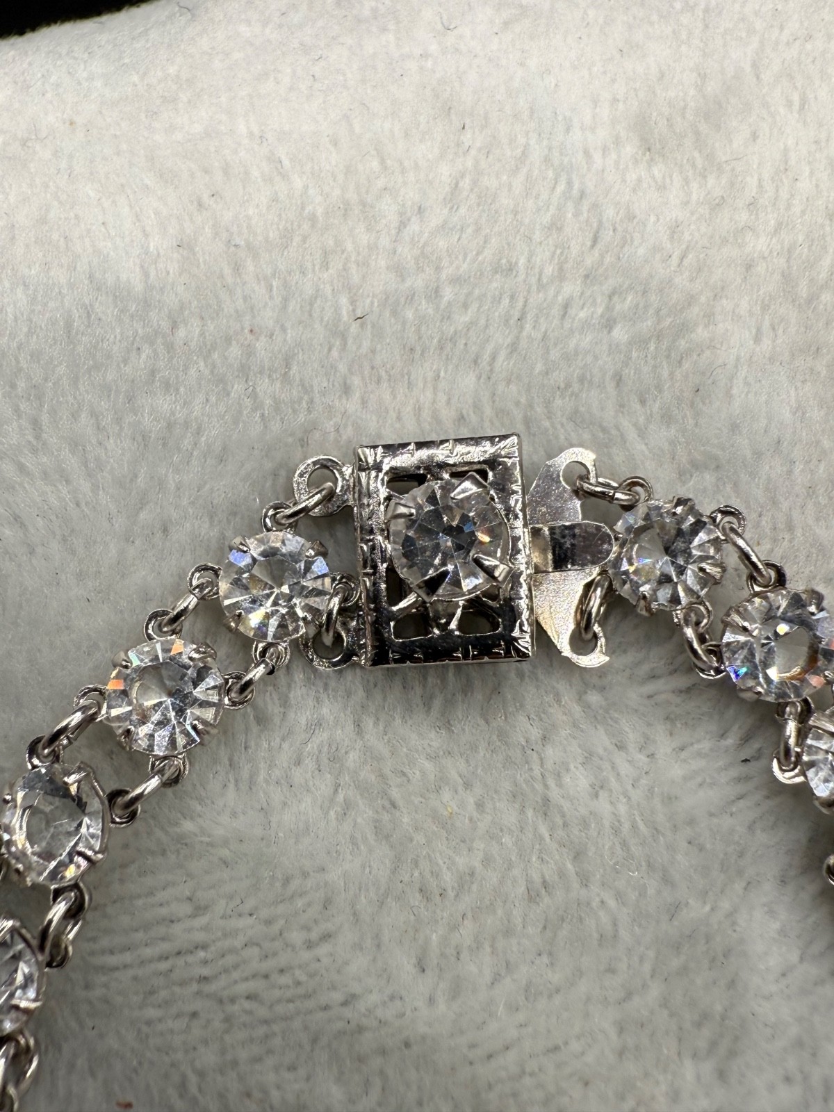 Vintage Crystal Bracelet Open Back Wedding Prom Formal 7"