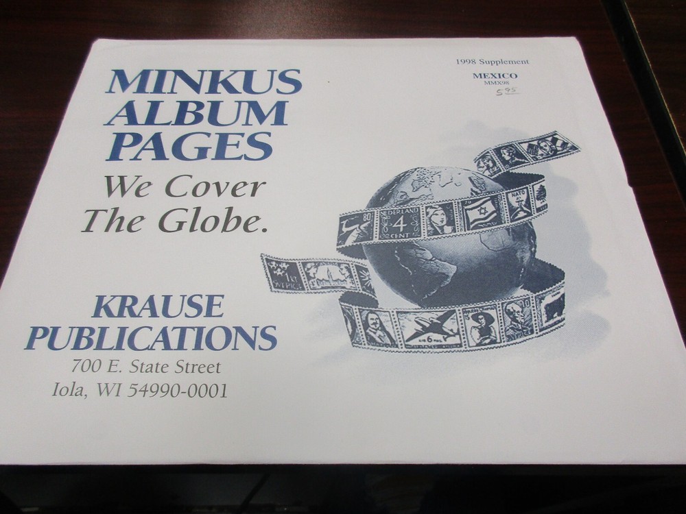 "MINKUS"  ALBUM PAGES 1998 SUPPLEMENT  MEXICO   #MMX 98     W/FREE SHIPPING!!!