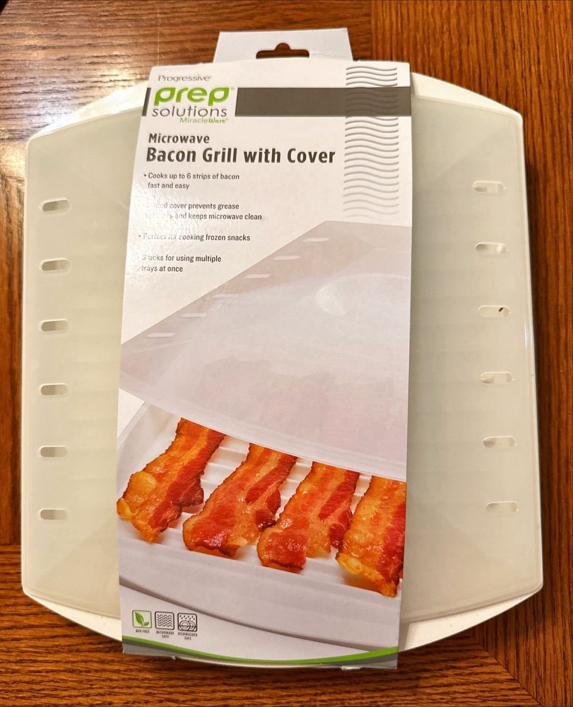PROGRESSIVE PREP SOLUTIONS Microwave Bacon Grill with Vented Cover