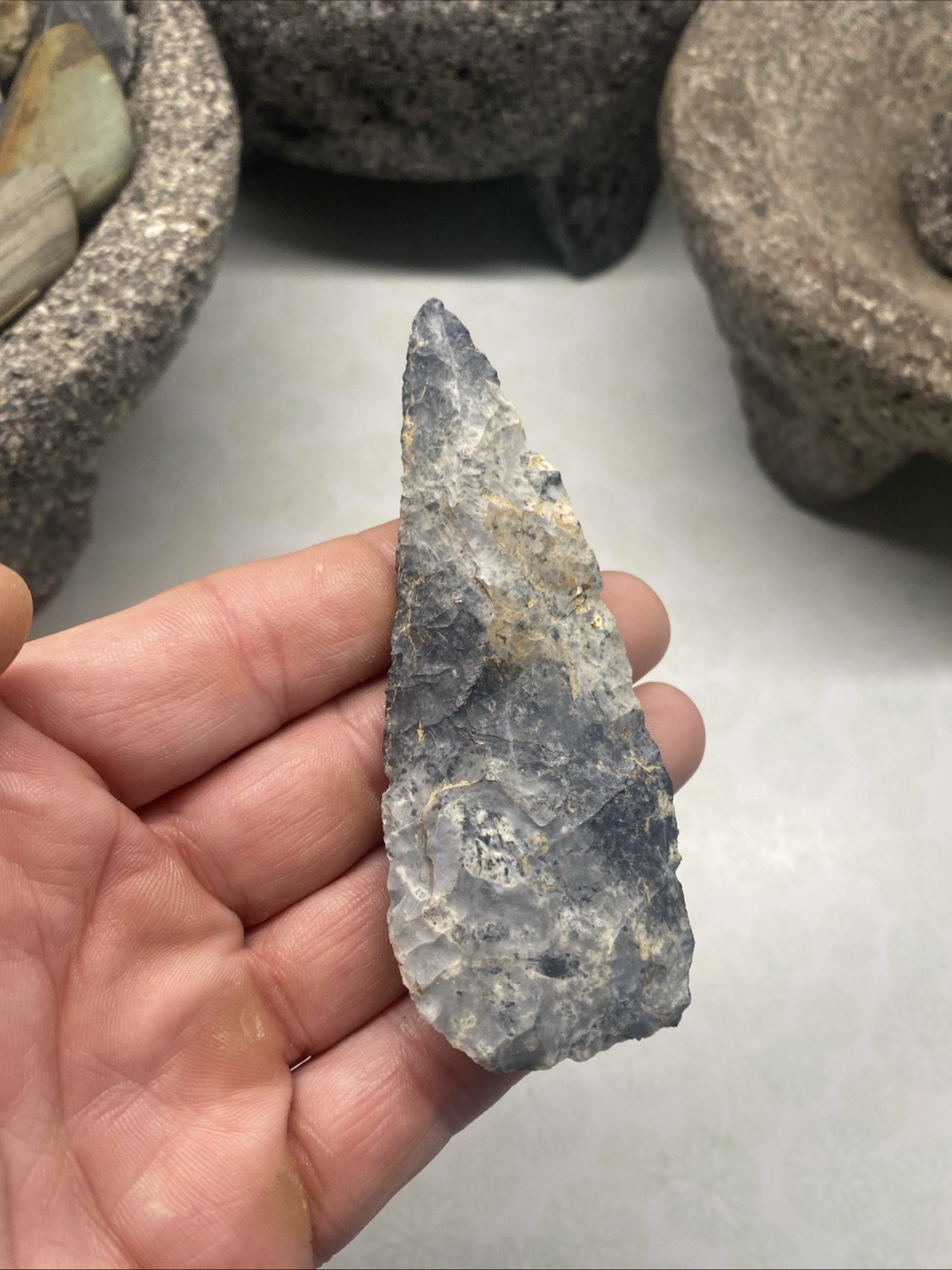 MLC s8257 3 7/8” Coshocton Archaic Cobbs Knife Arrowhead Ohio Stone Artifact