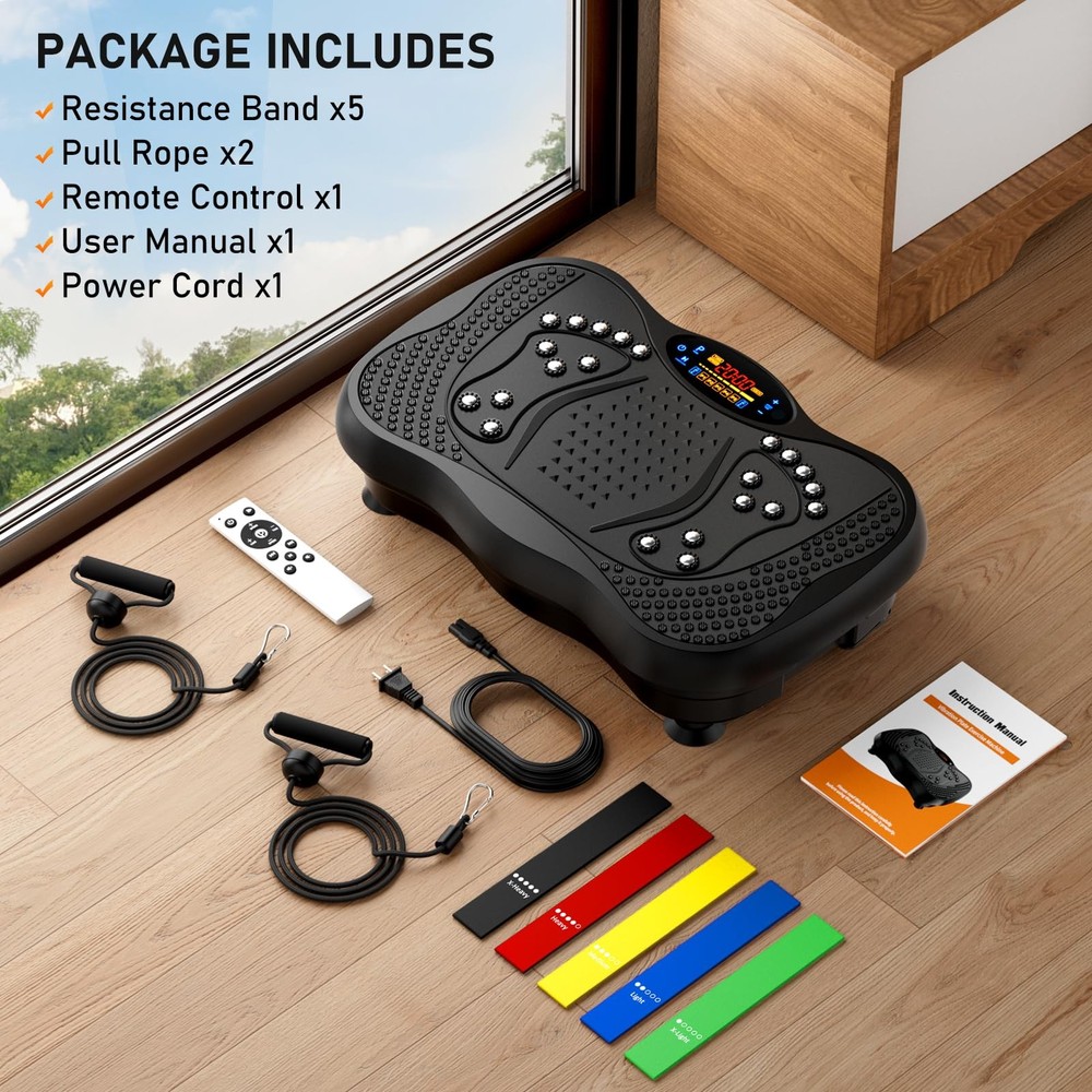Vibration Plate Exercise Machine, 130 Levels Full Body Workout Vibrating Plat...