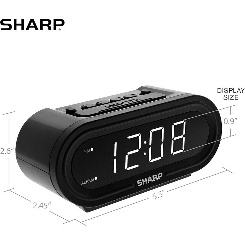 Automatic Time Set Digital Clock Backup Battery Dimmer Control Indoor Use