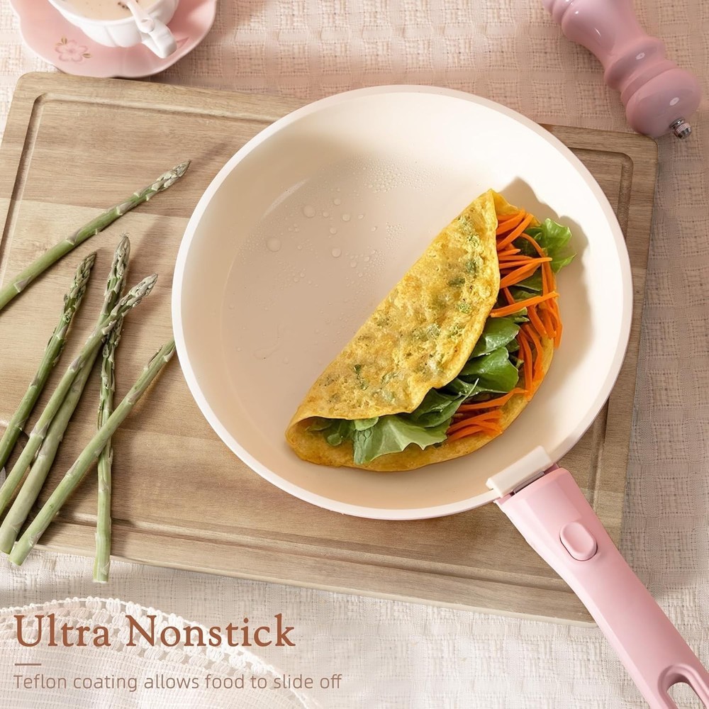 Stylish 21-Piece Oven Safe Cookware Set - Induction Ready & Space-Saving