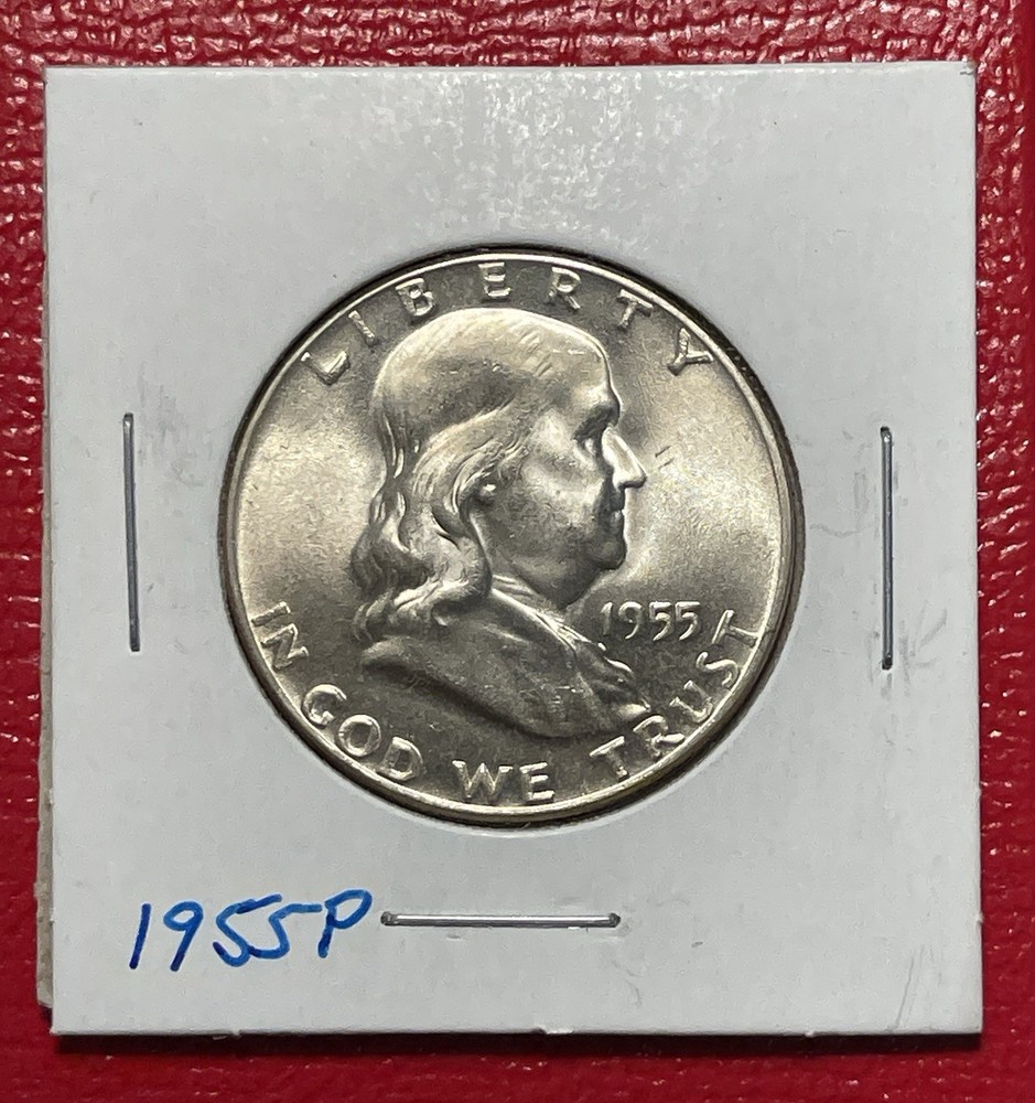 1955 P Franklin Silver Half Dollar, Choice/Gem Uncirculated.