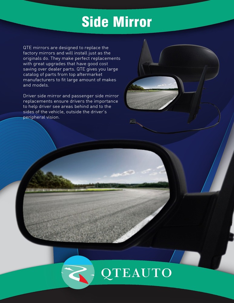 Left Driver Side Mirror Chrome For 2007 2008 Chevrolet Tahoe