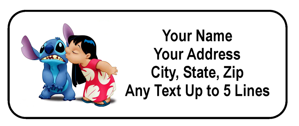 30 Lilo and Stitch Personalized Address Labels