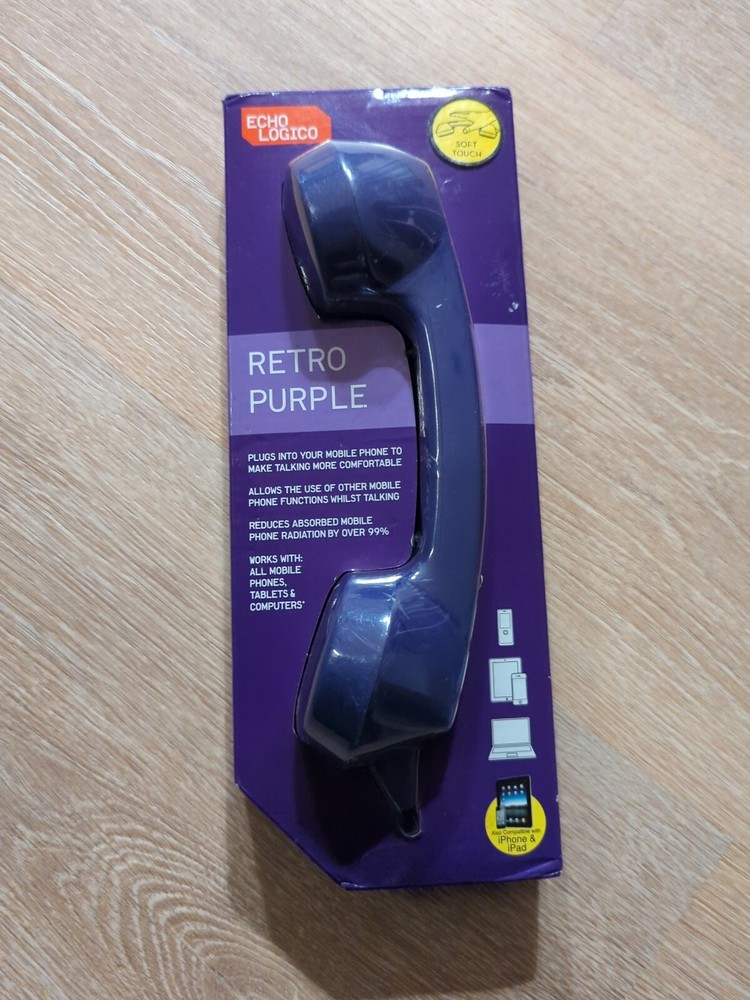 Echo Logico Retro Purple Wired Phone Extension Handset for Iphone Android Cell