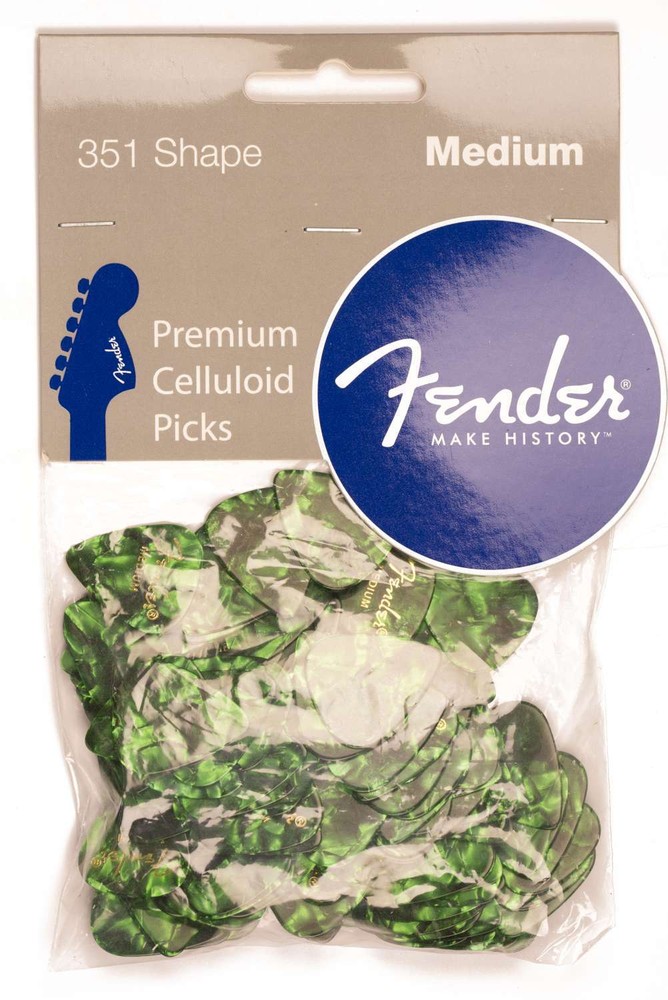 Genuine Fender� 351 Premium Picks, 144 pack, Green Moto Medium 198-2351-371