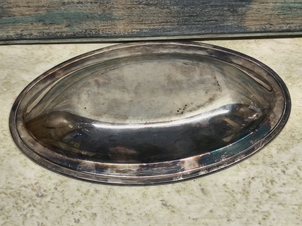 Silver Vintage Oval Serving Platter