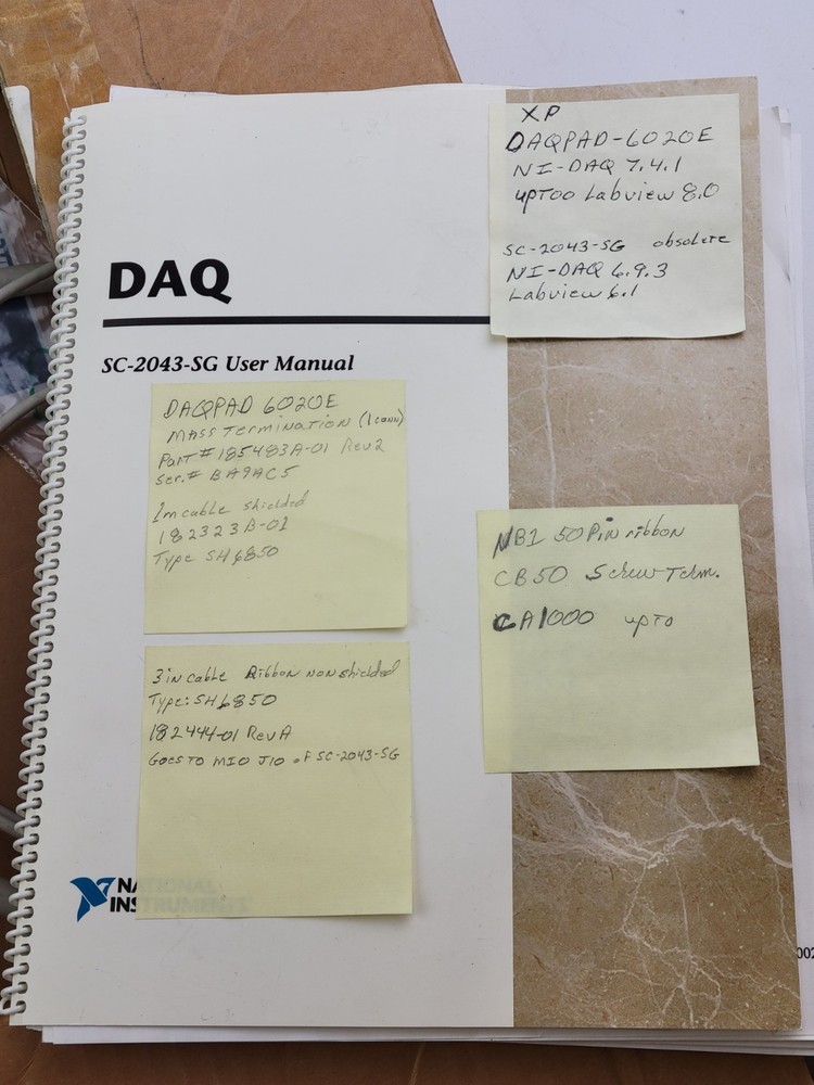 National Instruments DAQPad-6020E Data Acquisition System w/ SC-2043-SG Bundle