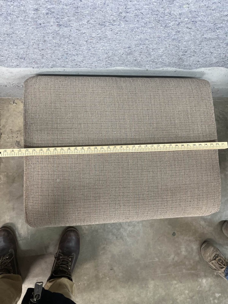 Square Boucle Upholstered Ottoman Beige Tan Accent Stool