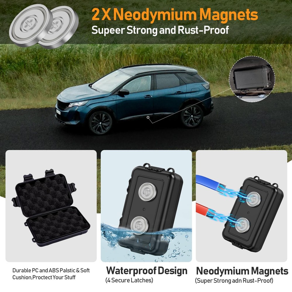 Magnetic Key Box,Hide A Key,Magnet Car Holder,Waterproof Regular, Black