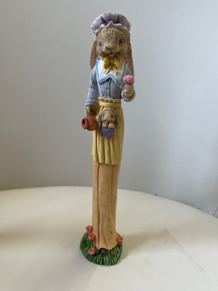 Set of 4 Easter Bunny Pencil Figurines 7”
