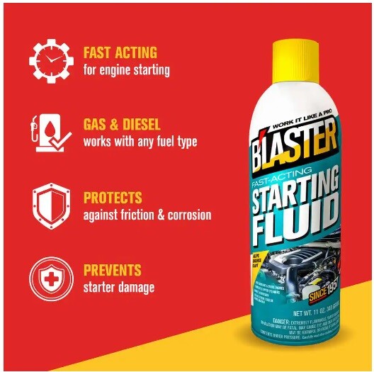 Blaster Fluid 11 Oz. Fast-Acting Engine Starting Spray Choose Pk