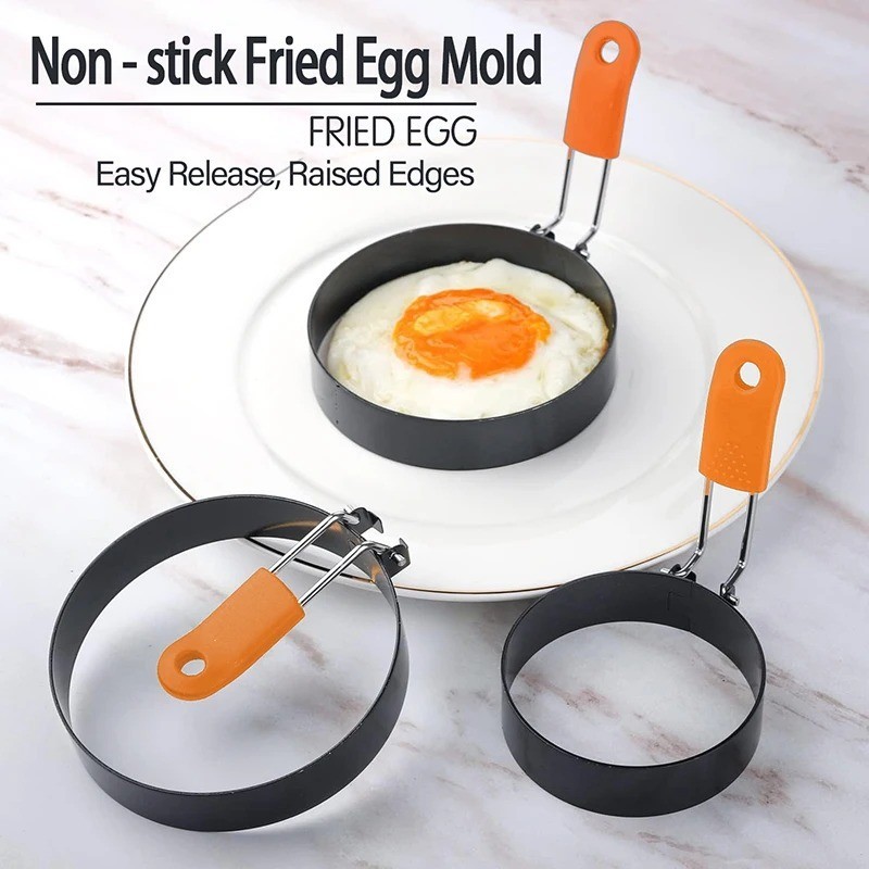2 Pack Nonstick Egg Shaper Pancake Mold Ring Set Breakfast Cooking Omelet
