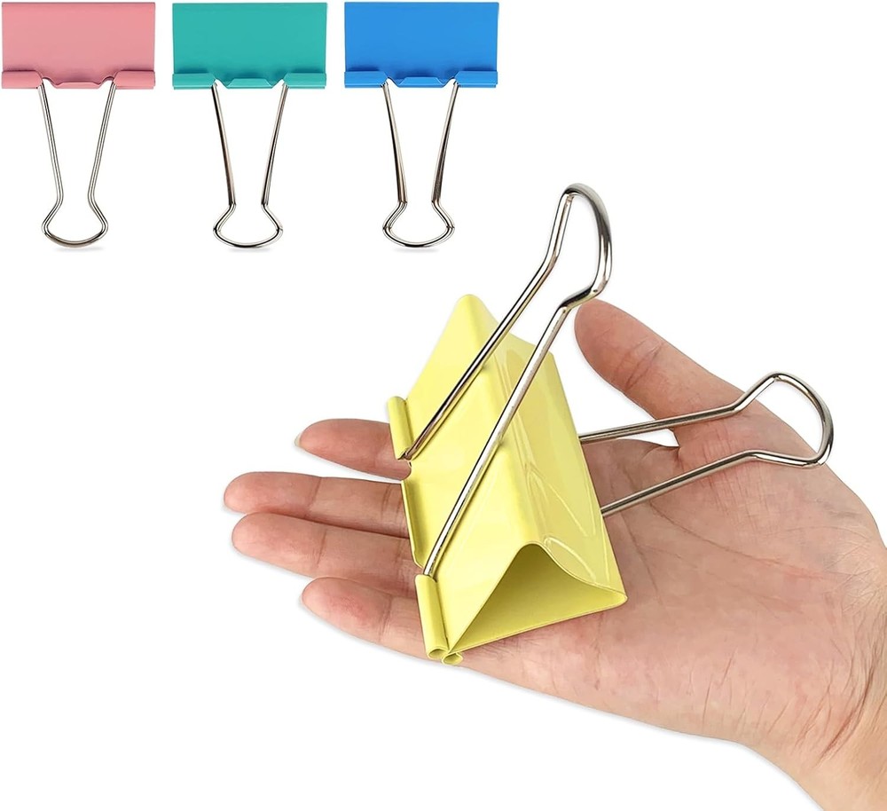 Mega-Sized 3-Inch Premium Colored Binder Clips - Featuring 4 Distinct