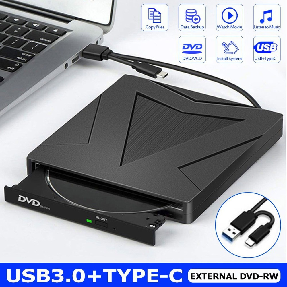 Plug-N-Play External DVD Drive For CD/DVD/VCD Formats Multi-DVD Compatibility