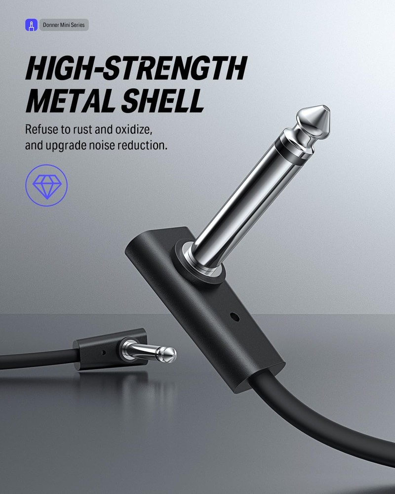 Donner Flat Patch Cables for Guitar Effect Pedal 12 Inch Save Space 12