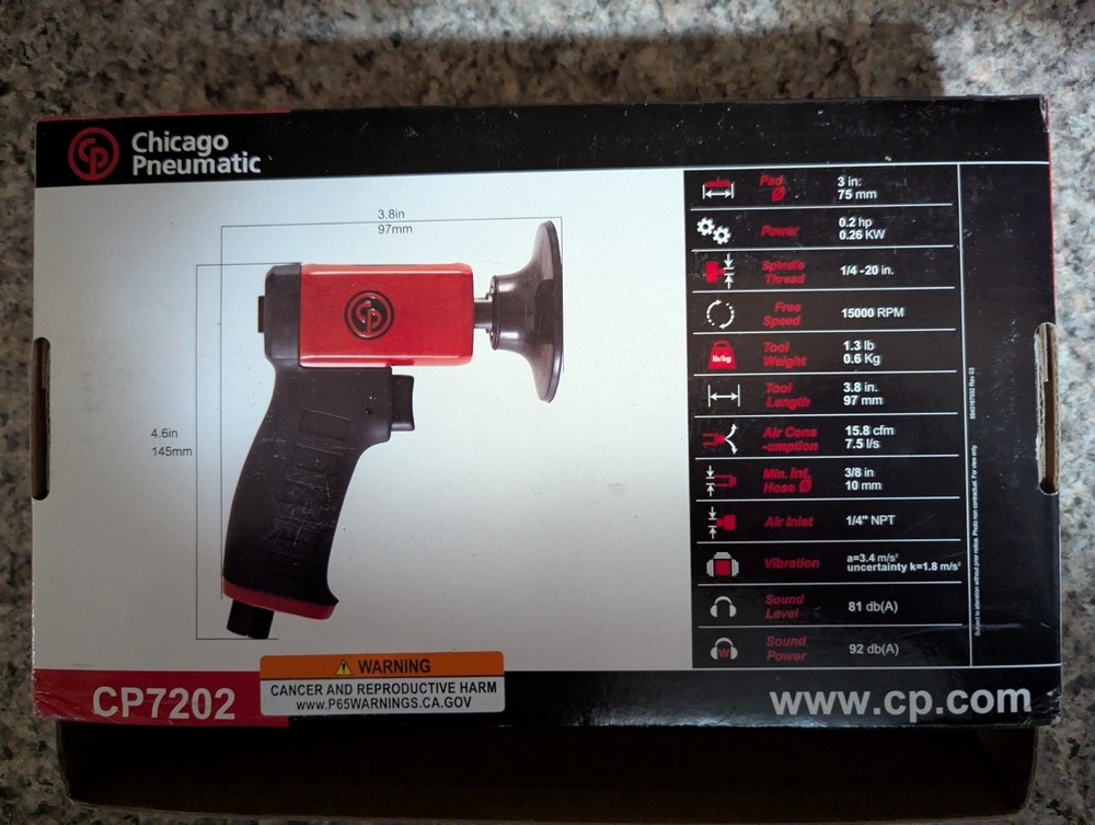 3" Rotary Sander Chicago Pneumatic CP7202