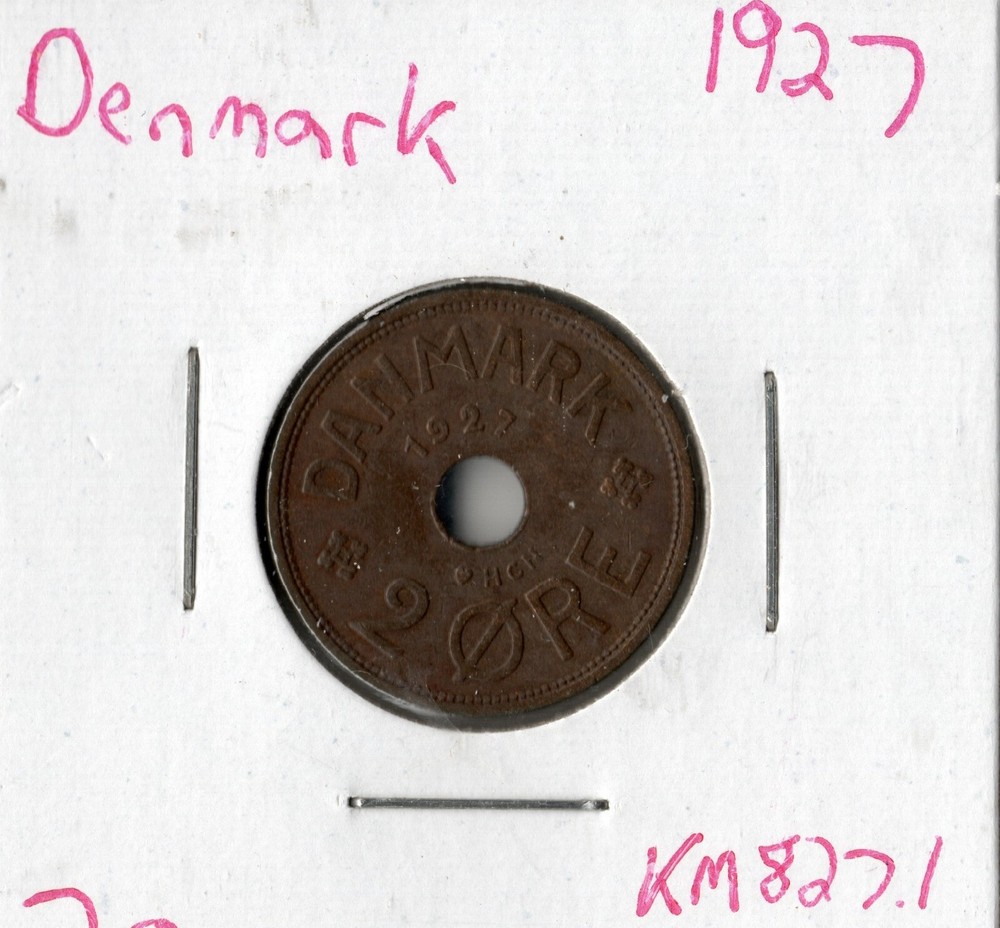 Coin Denmark 2 Øre 1927 KM827.1