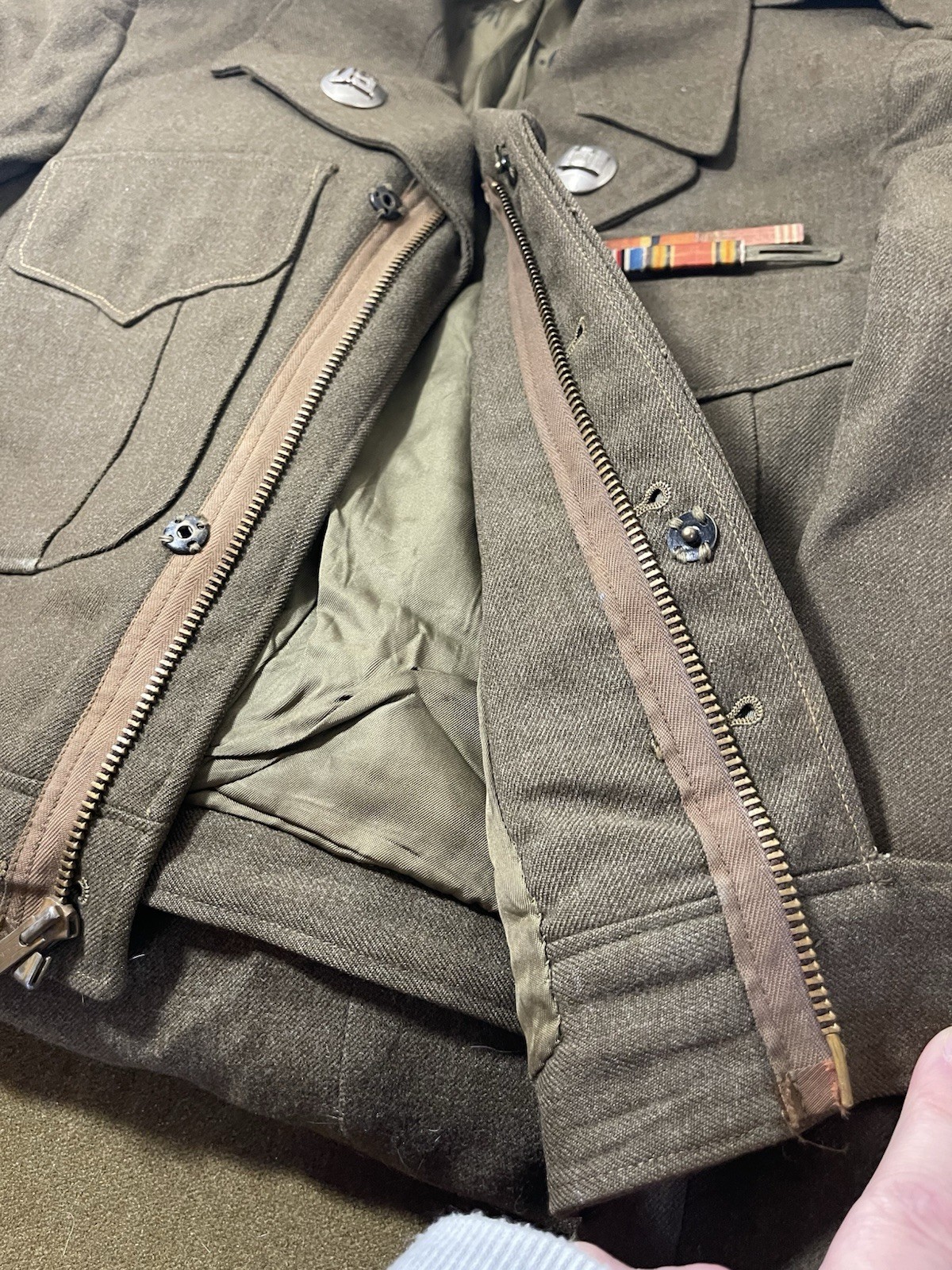 WW2 US Army 4th Army Ike Jacket And Pants 36R Had A Few Landry Number