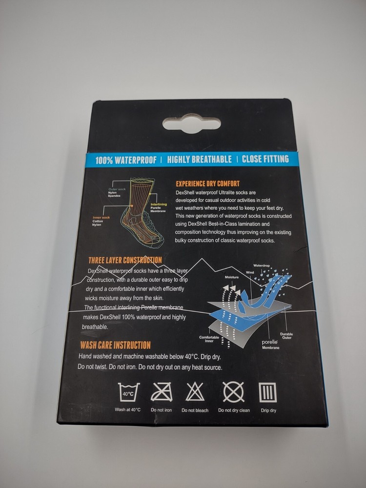Dexshell Waterproof Ultralite Biking Socks ~ Size Small