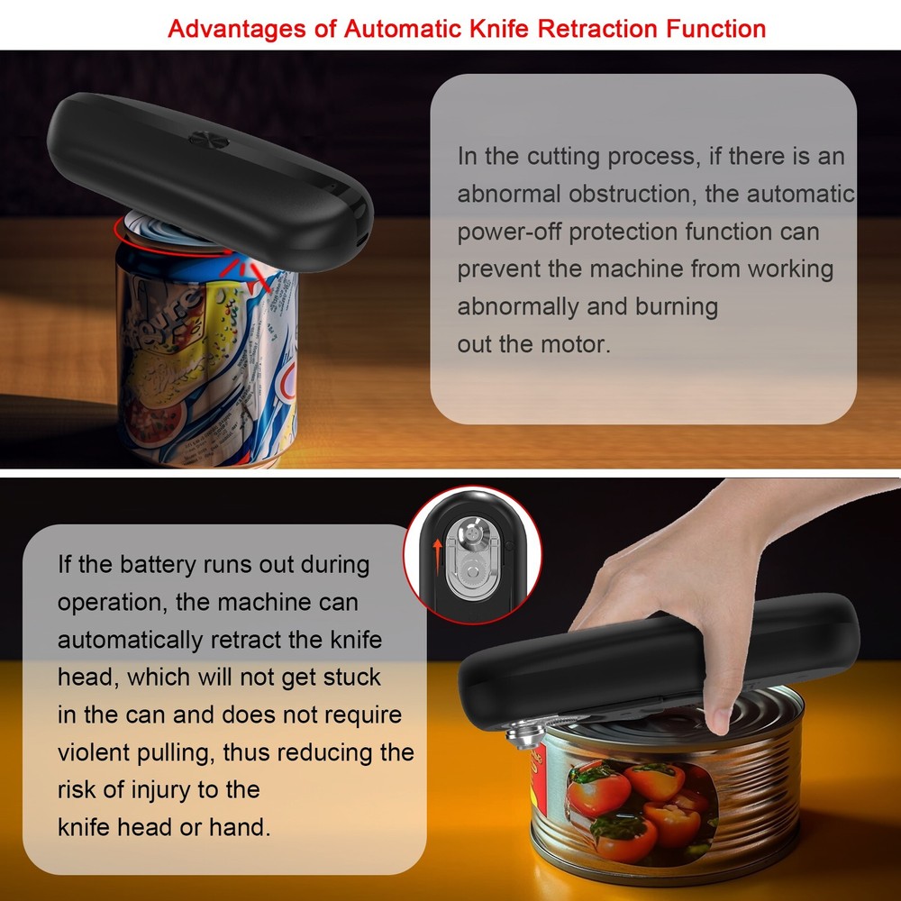 Electric Can Opener Smooth Edge Rechargeable Practical Kitchen Gadget Arthritis