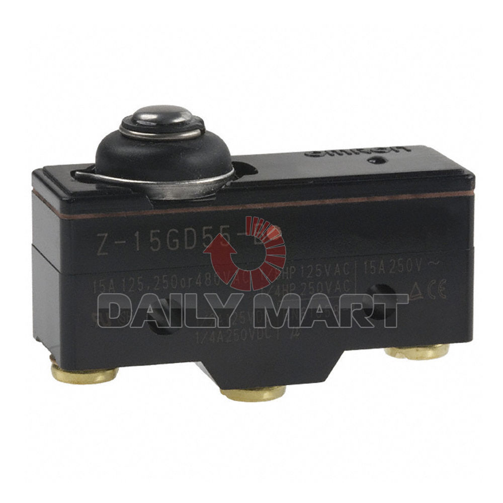 OMRON Z-15GD55-B SNAP ACTION BASIC LIMIT SWITCH SPRING PLUNGER 15A 250V NEW