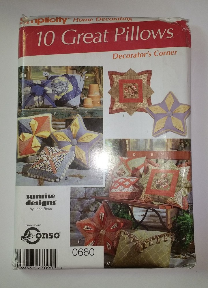 Simplicity 0680 Ten Great Pillows Patchwork Star Etc