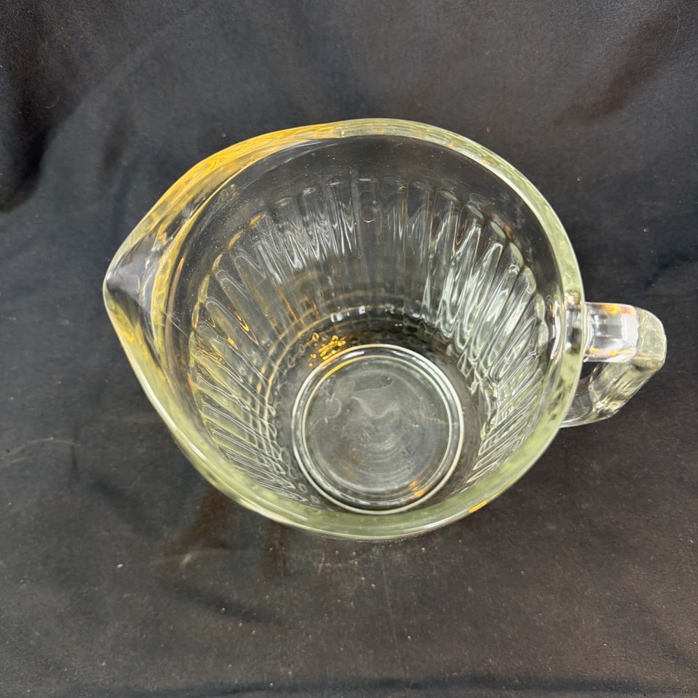 VTG Ribbed Clear Glass Beverage Pitcher National Pattern Hobnail Pattern/ Bottom