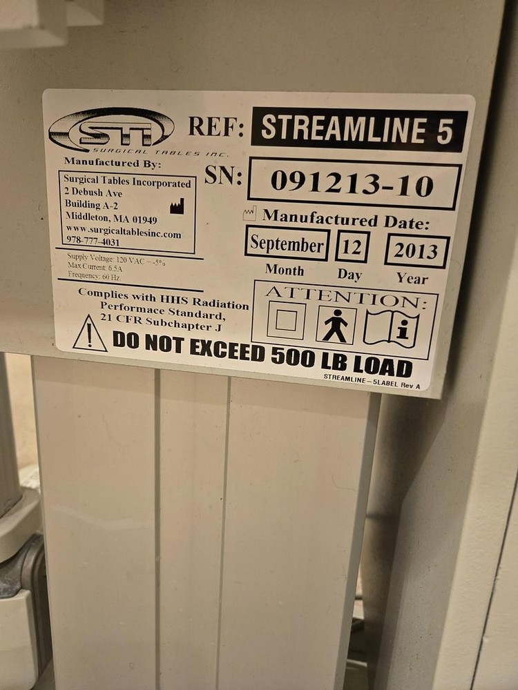 STI Streamline 5 C-Arm Imaging Table