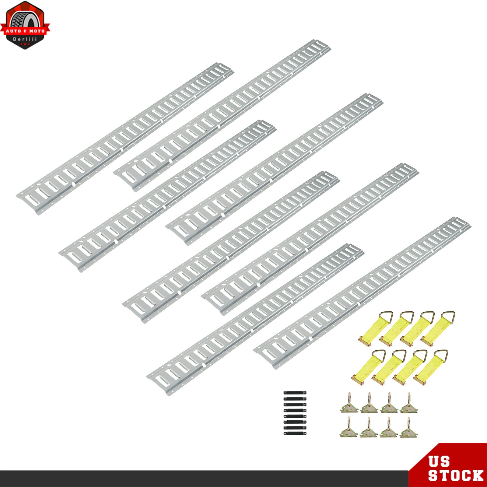 Fit For E Track Tie Down Rail Kit 5' E Track Rails Enclosed Cargo Trailer 34 PCS