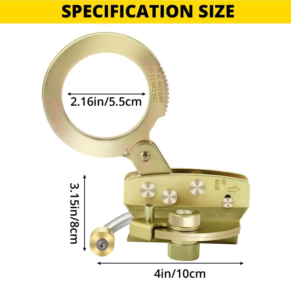 TRSMIMA Rope Grab Fall Protection - Auto Trail Double Locking Rope Grabs Used...