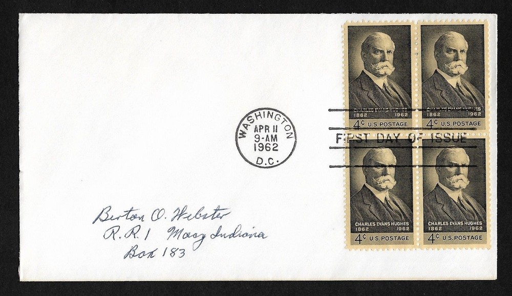 #1195 4c Charles Evans Hughes - No Cachet B4FDC