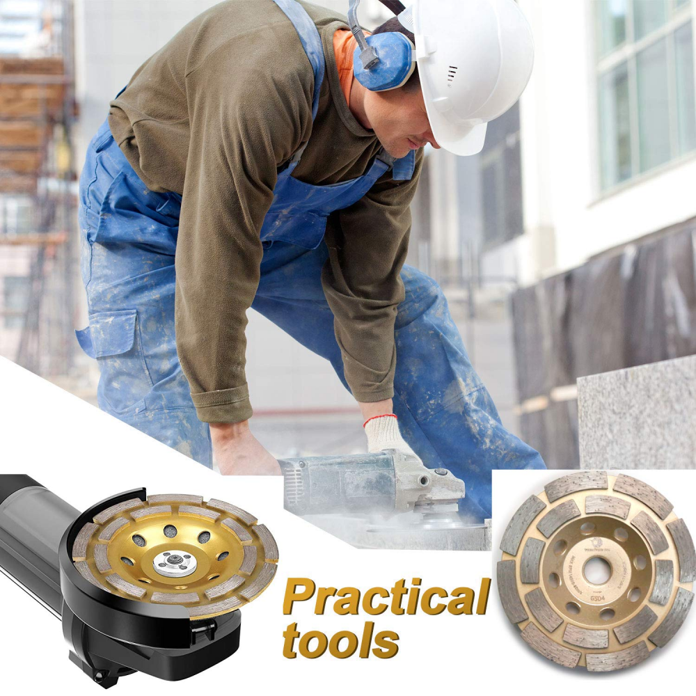 5" Diamond Grinding Cup Wheel Double Row Concrete Angle Grinder 20 segments