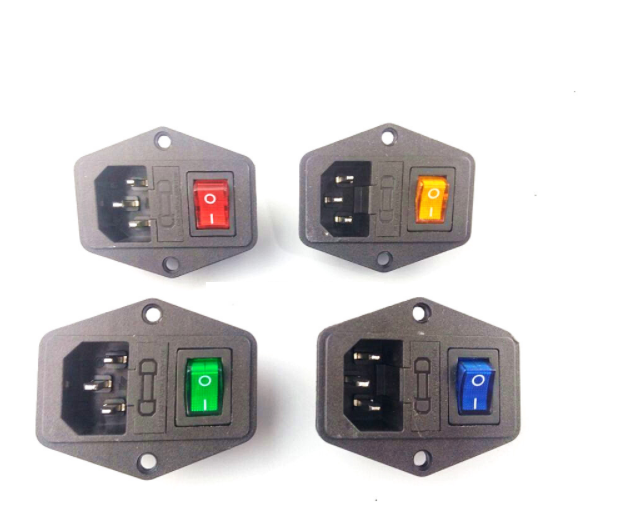 IEC320 10A 120V Inlet Module Plug Fuse Switch Male Power Socket