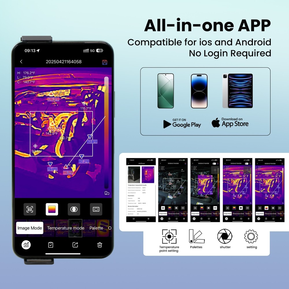 IR Resolution Imager Infrared Thermal Camera for Android & iOS Wireless Handheld
