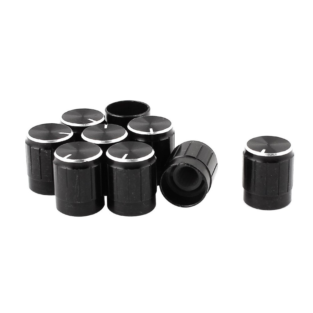 9pcs Black Metal Potentiometer Switch Control Rotary Knobs for 5.5mm Dia Shaft