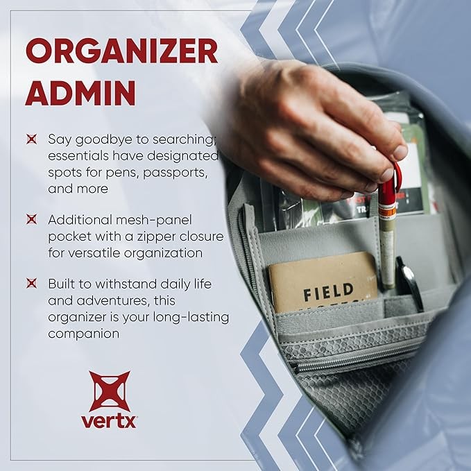 Vertx Multi Pocket Organizer Insert Admin for Backpack, Bag Organization VTX5236