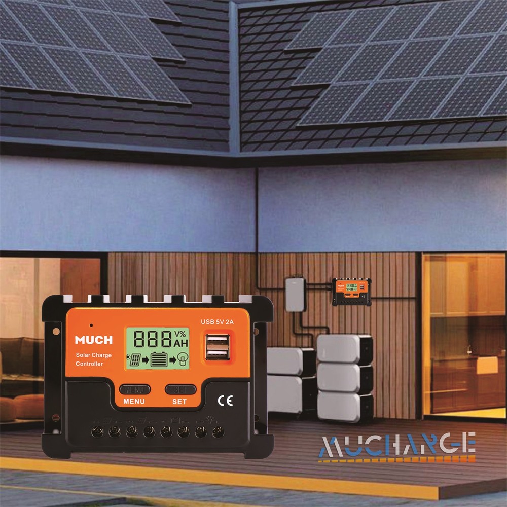 30A Solar Panel Controller Solar Battery Charge 12V/24V Auto Regulator LCD