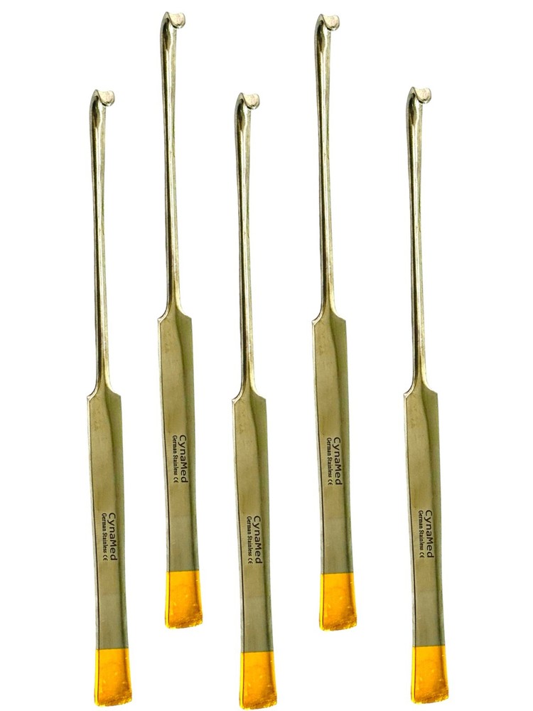 Dog and Cat Spay Hook, Snook Hook W/ Flat Handle, Smooth, Veterinary (5 Pack)