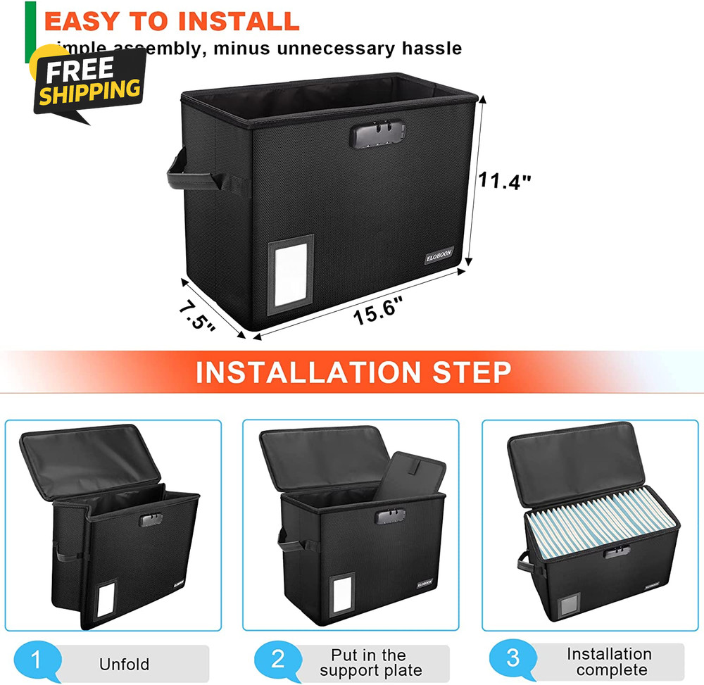 Comic Book Storage Box Fireproof & Water-Resistant Comic Bok Box with Lock Label