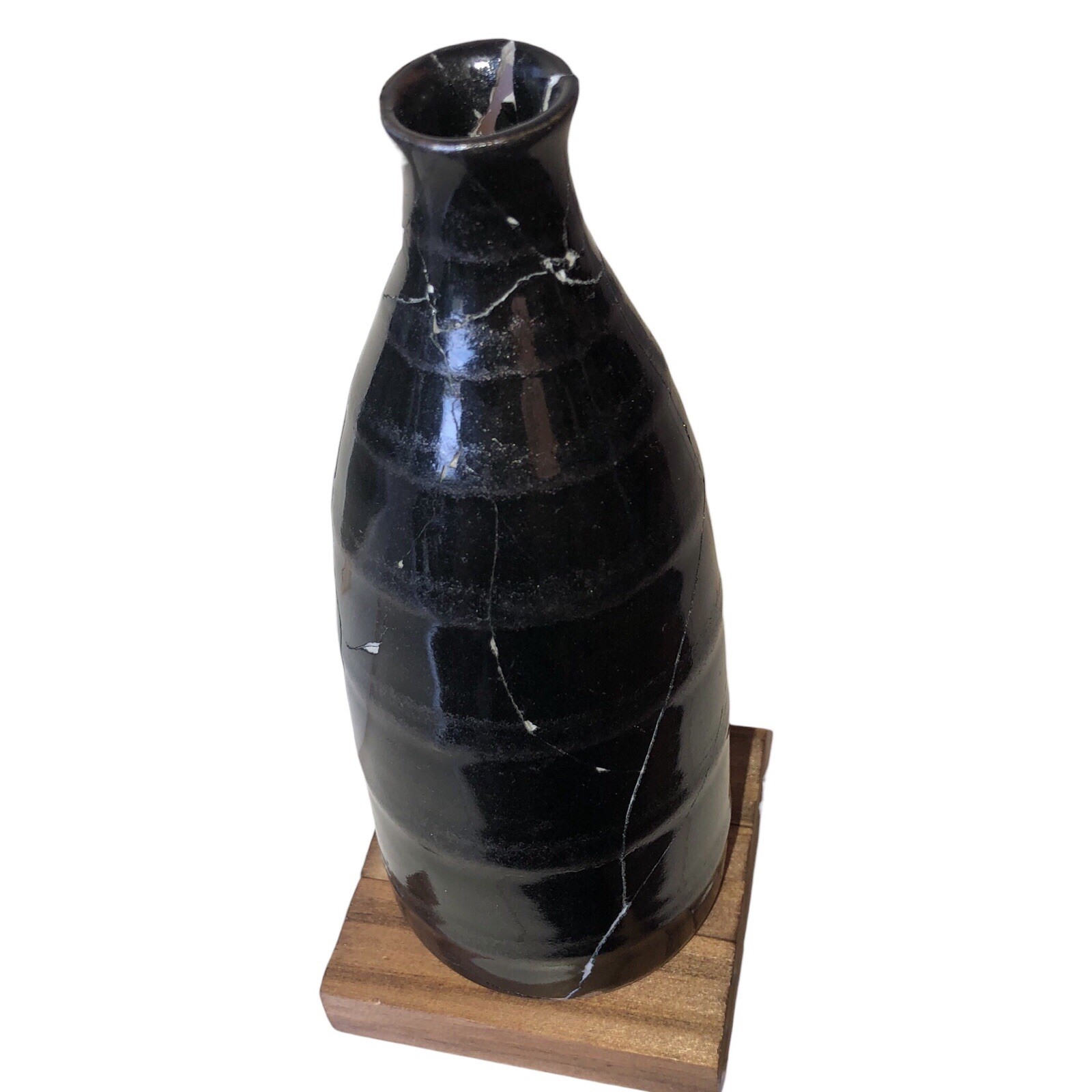 Kintsugi Vase Striped Black Pottery Gold Crack Art Personal Growth Gift