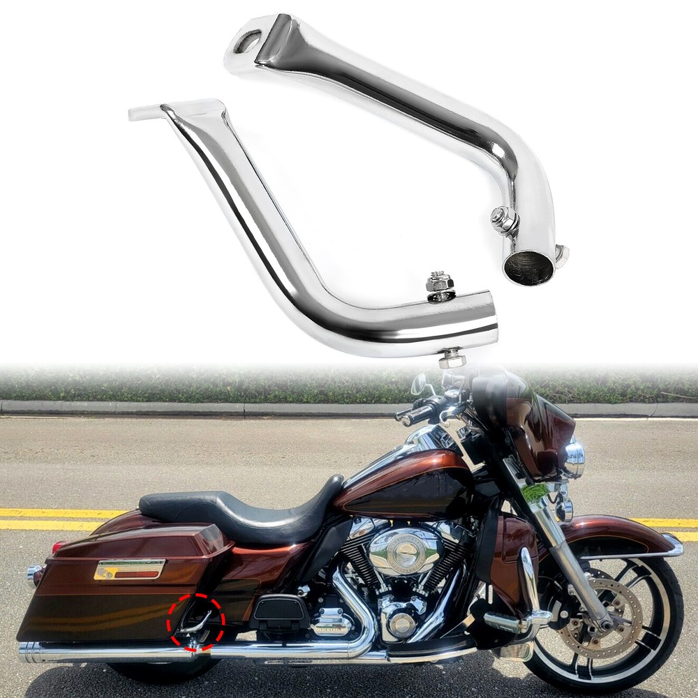 Pair Chrome Saddlebag Guard Eliminator Brackets Support For Harley Touring 93-13