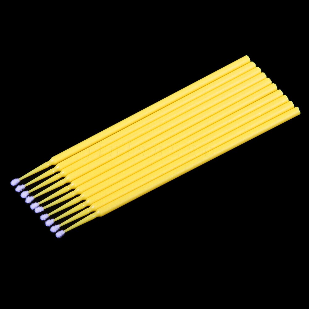 100 Microbrush Micro Brush Applicator Tips Regular Yellow 2.0 mm