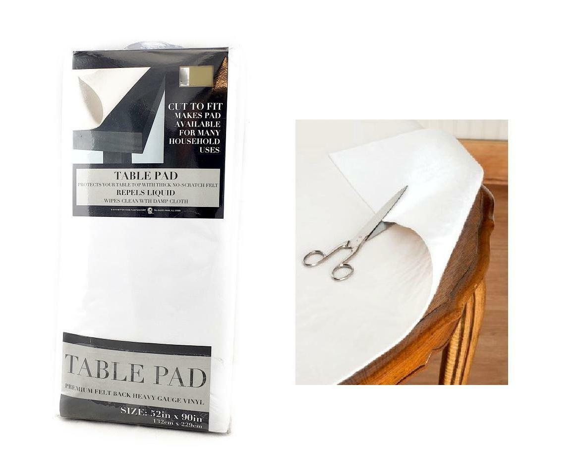 Dependable Felt Back Vinyl Table Pad Protector Size 52" x 90" Cut to Fit