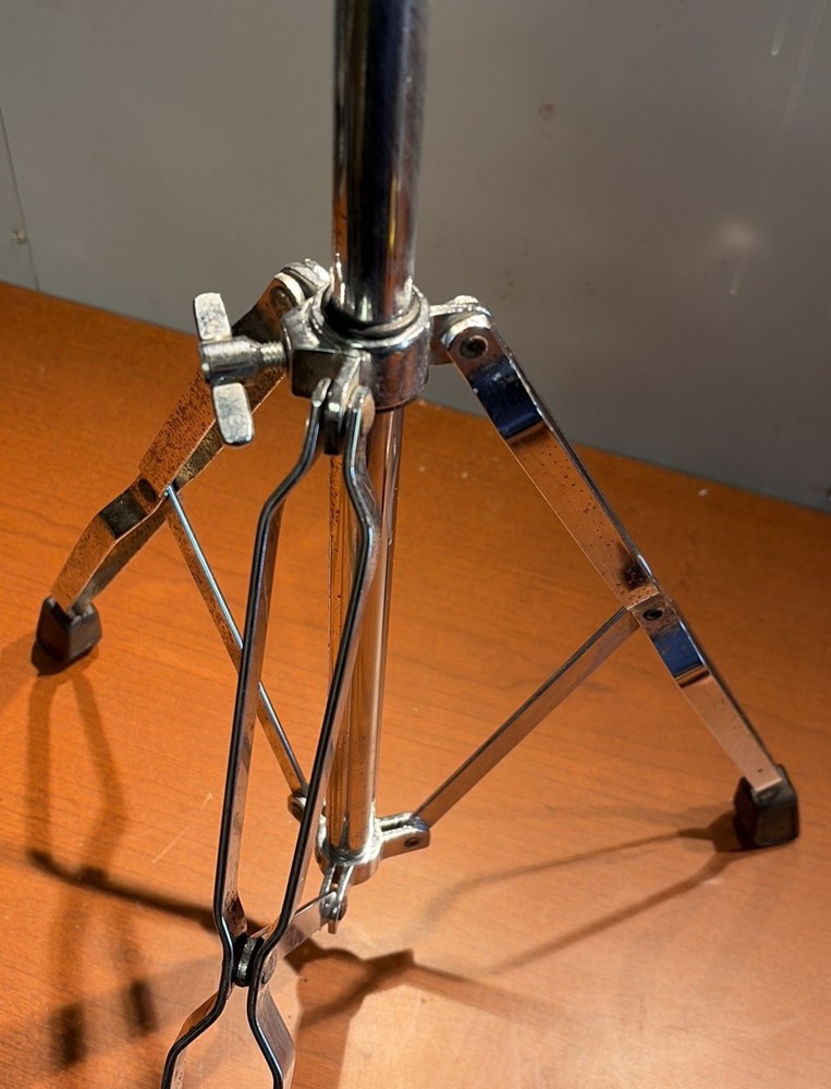 Straight Drum Cymbal Stand Double Braced Chrome Adjustable Height Pls Read