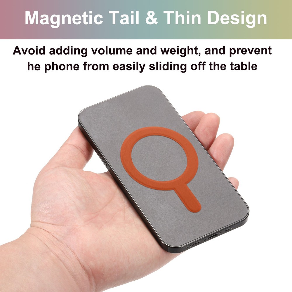 3Pcs Magnetic Adapter Ring, Leather Magnetic Sticker Ring, Orange